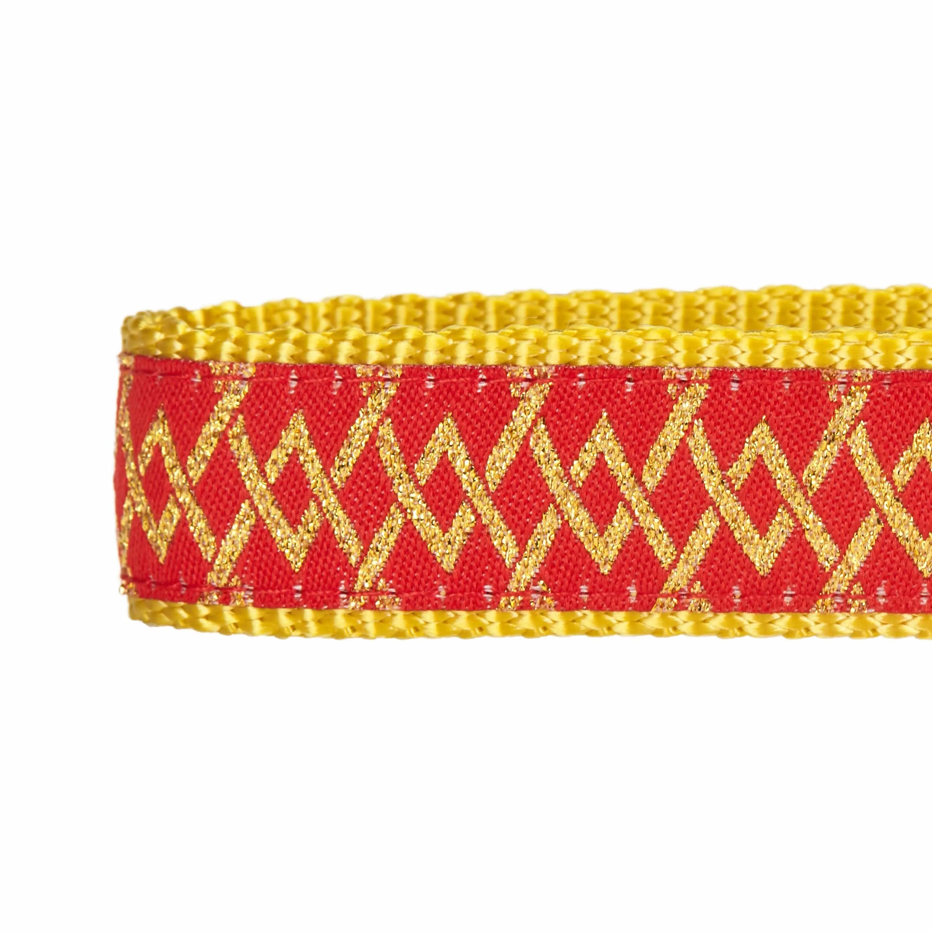 Geometric Designer Metallic Thread Dog Collar