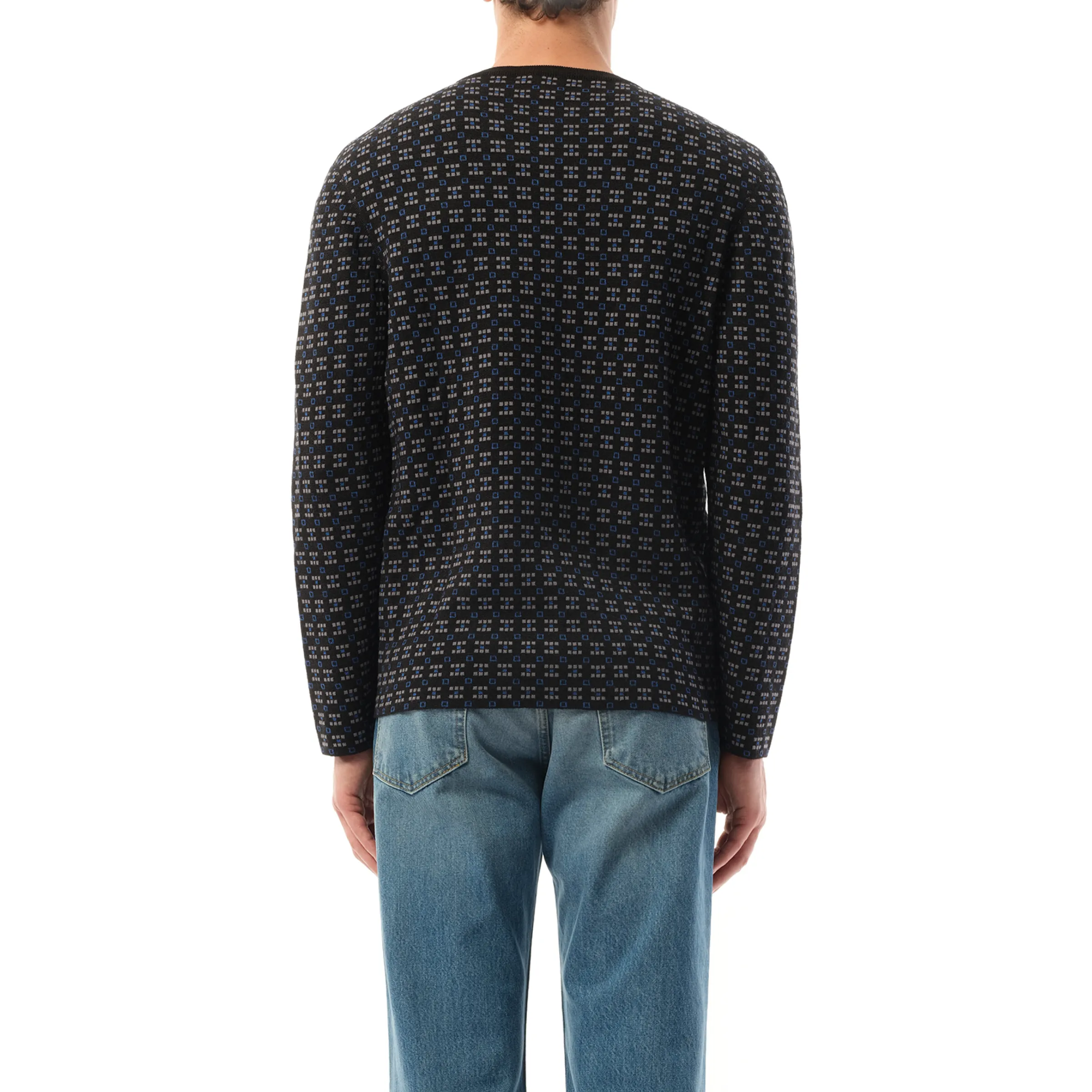 Geometric Jacq Crew in Blue