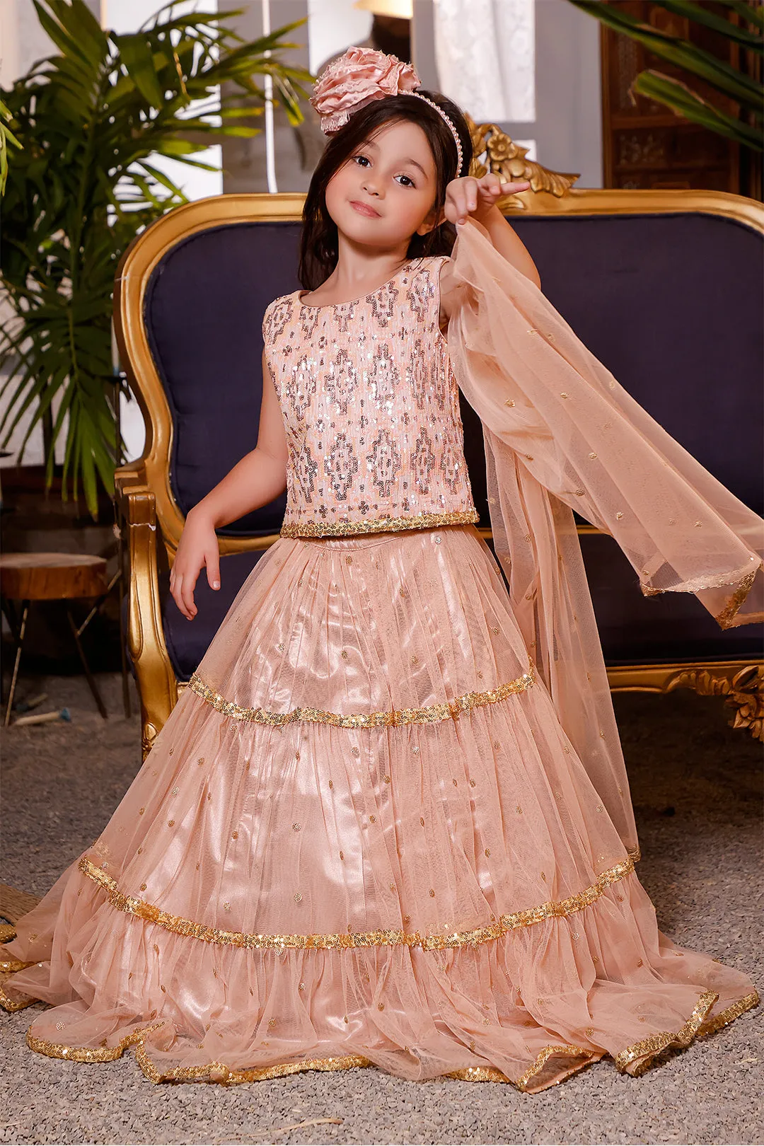 Geometric Textured Sequins Lehenga Choli | KAIRA | L3111