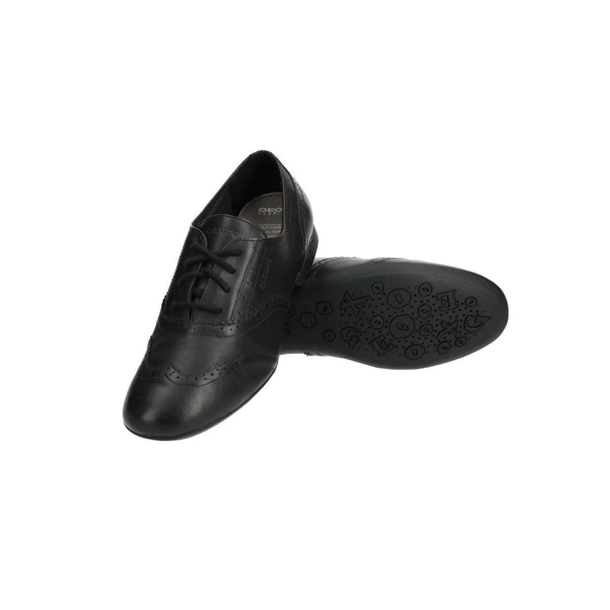 Geox J Plie Formal Brogues Lace Ups Black Colour For Women