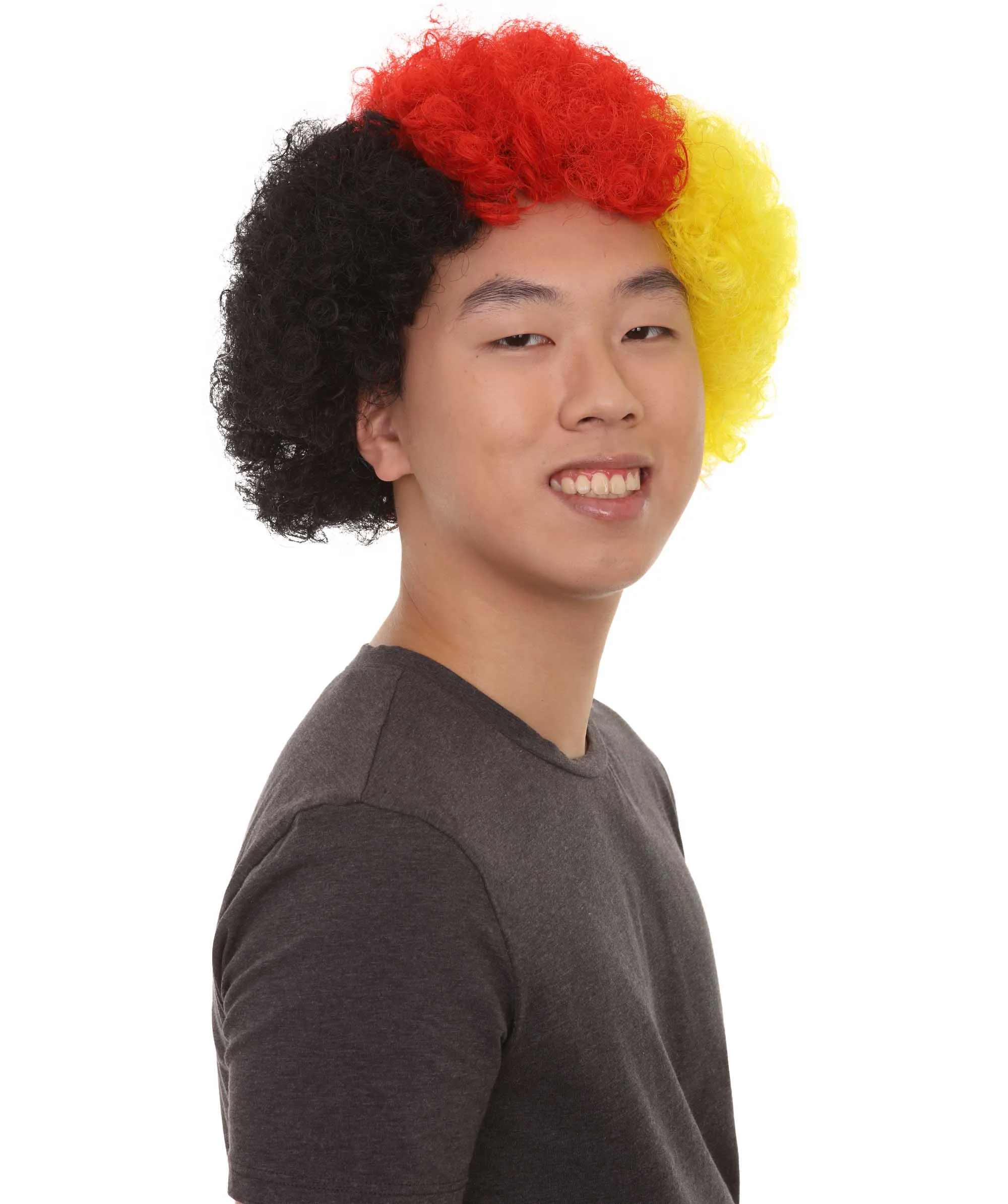 Germany Sport Afro Fun Wig | Jumbo Red Black Yellow Wig