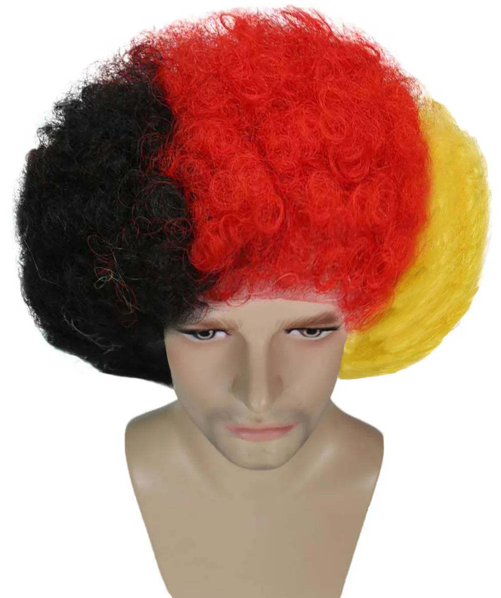 Germany Sport Afro Fun Wig | Jumbo Red Black Yellow Wig