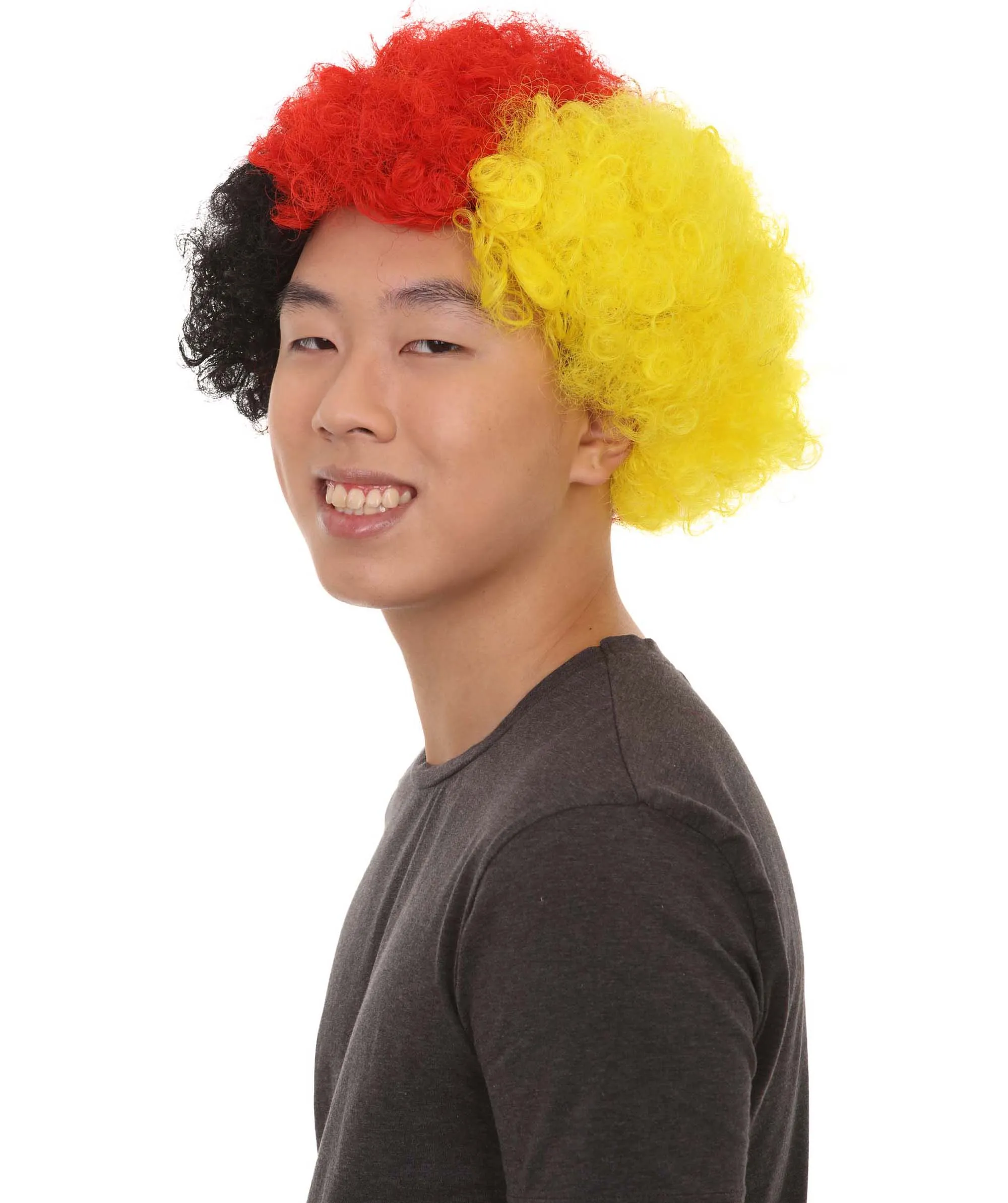 Germany Sport Afro Fun Wig | Jumbo Red Black Yellow Wig