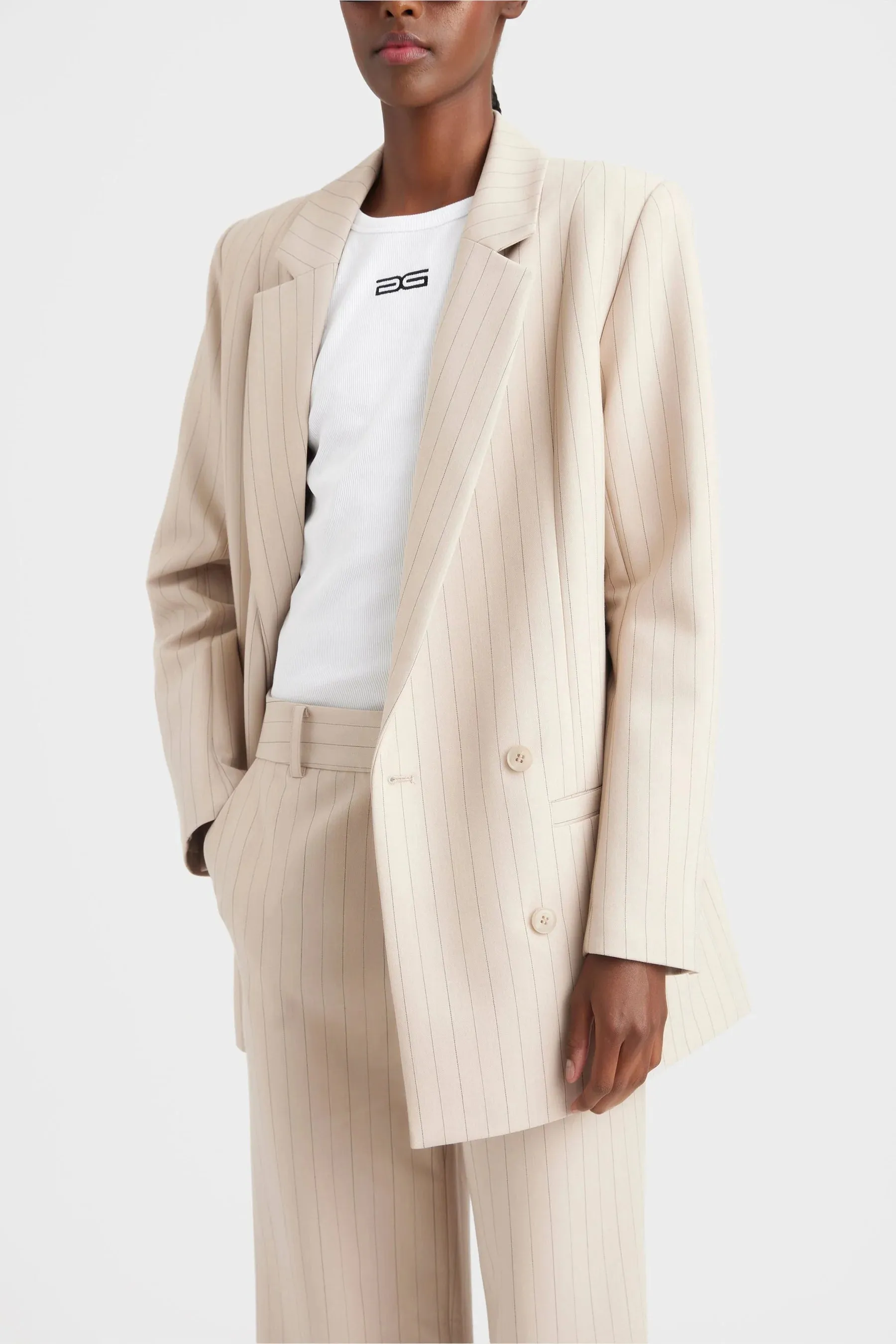 Gestuz - Joelle Pinstripe Blazer Sand
