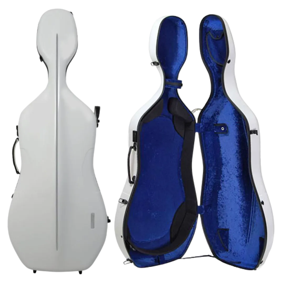 GEWA Air 3.9 Cello Case White Gloss with Blue Interior
