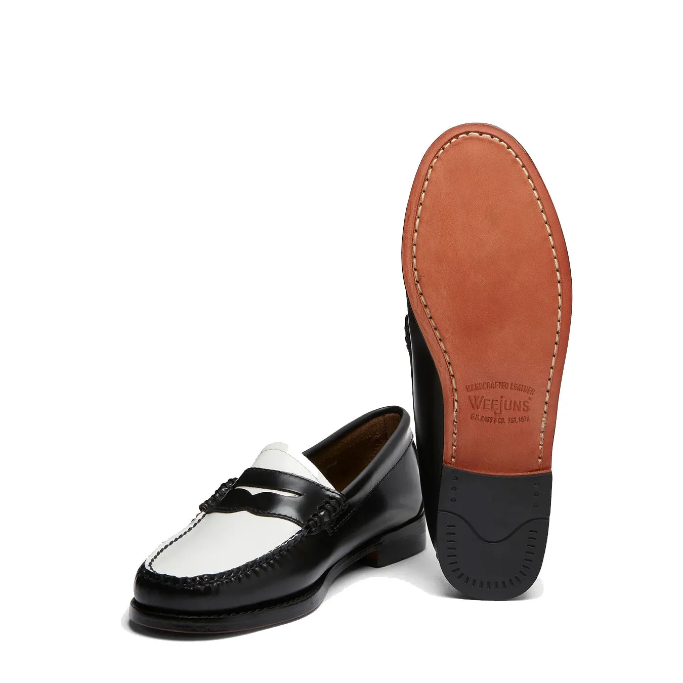 G.H.Bass Womens Bass Weejun Penny Loafer Black & White Leather