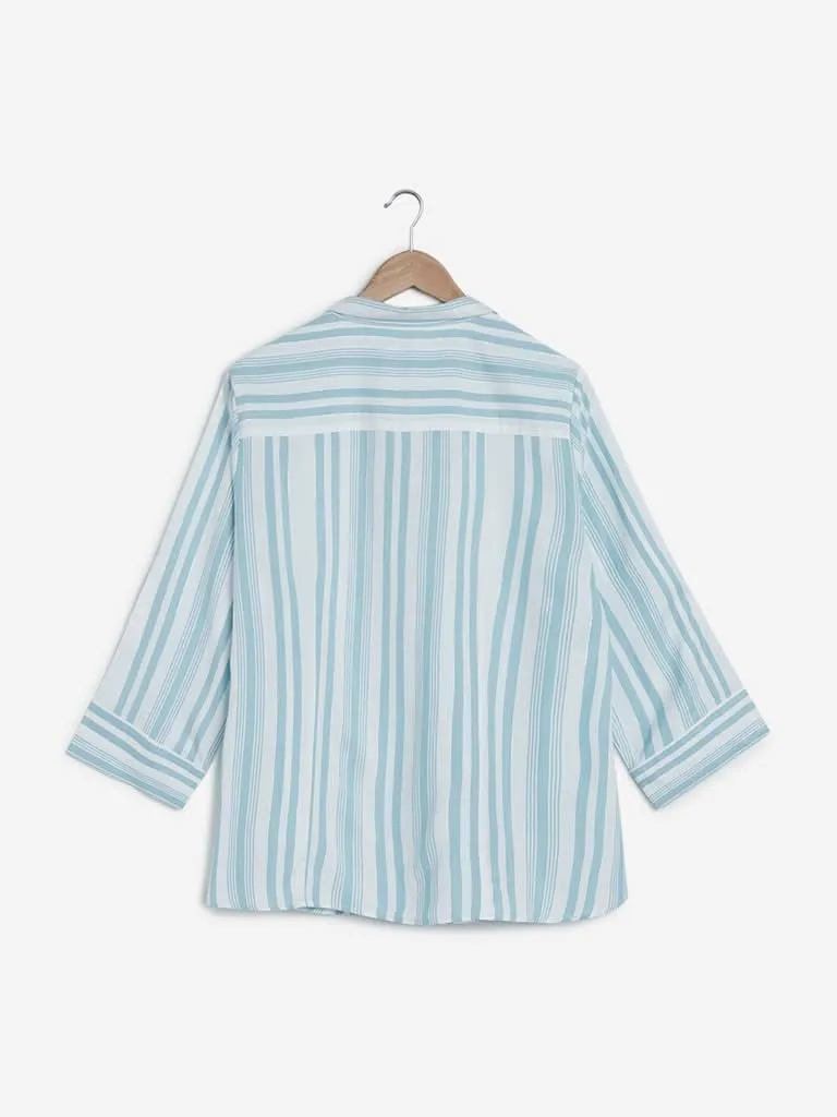 Gia Curves White Stripe Patterned Shirt