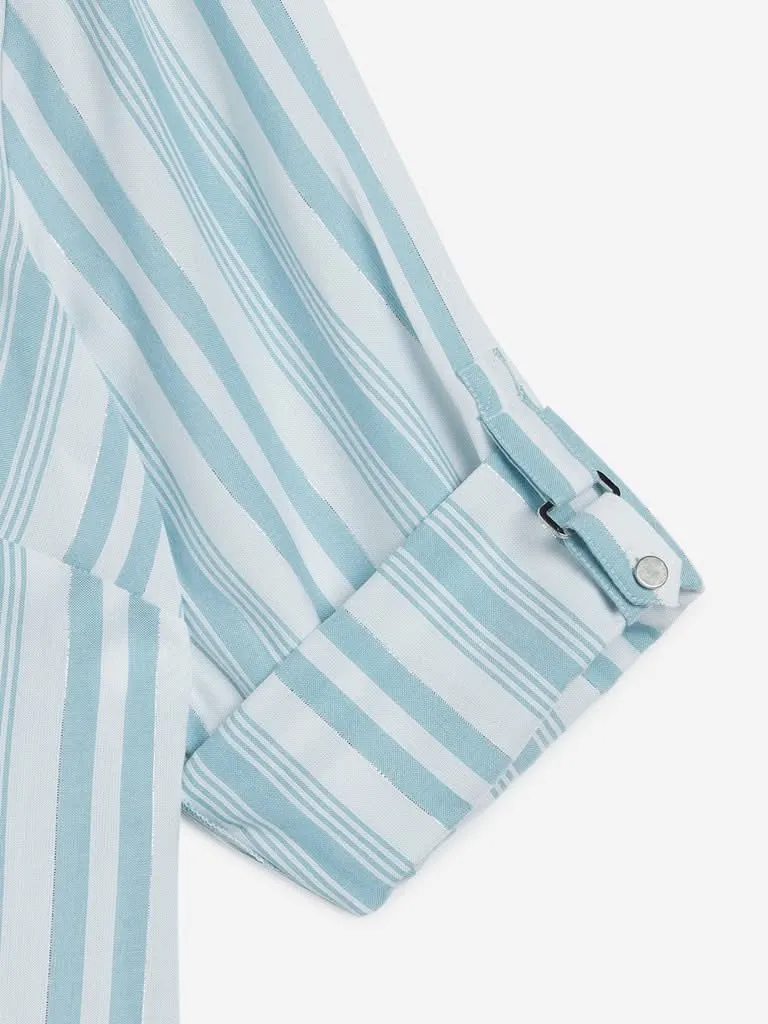 Gia Curves White Stripe Patterned Shirt