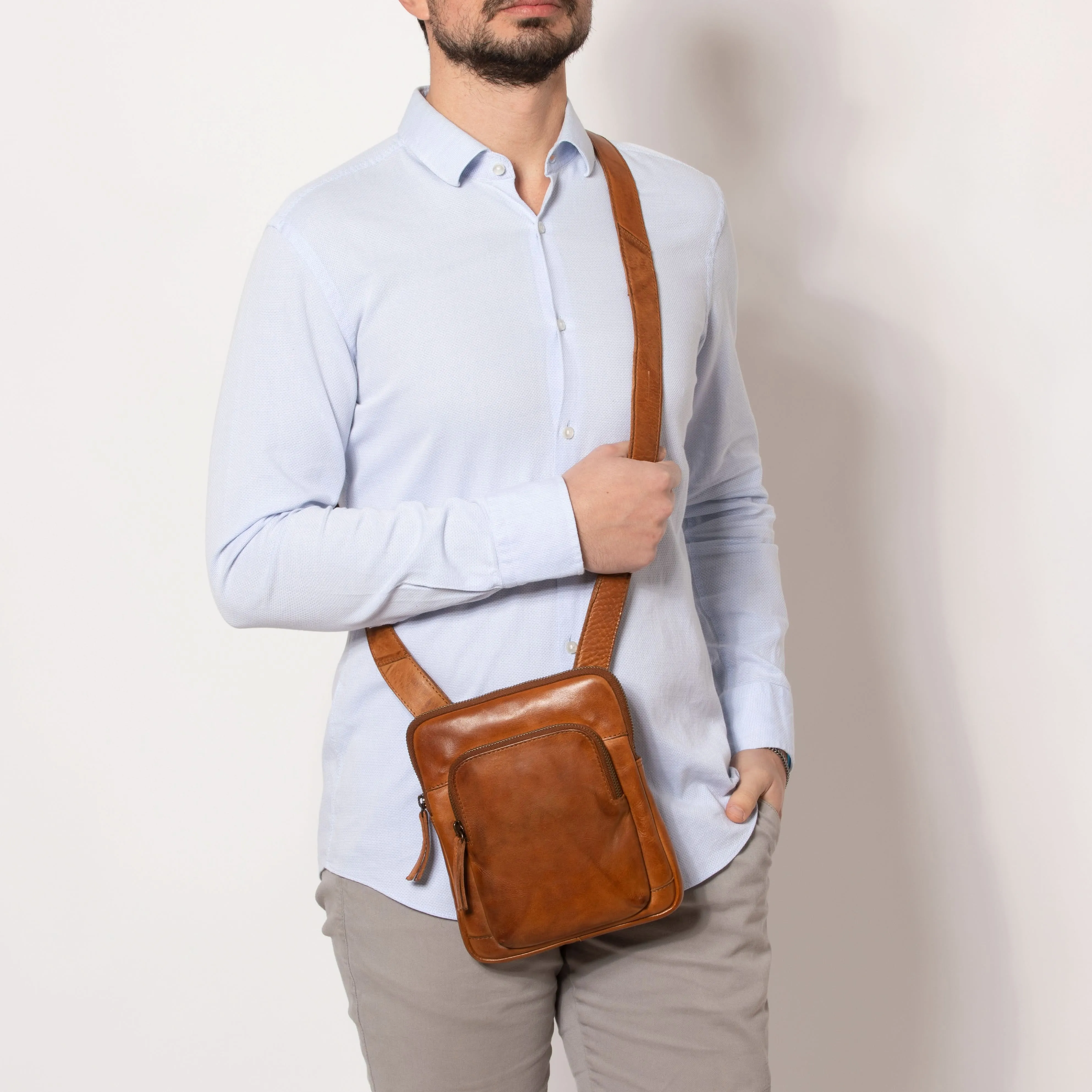 Gianni Conti Vintage Brown Leather Crossbody
