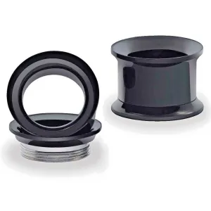 Giant Screw Fit Black Steel Ion Plated Double Flared Tunnel