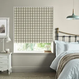 Gingham Warm Stone Made to Measure Roman Blind
