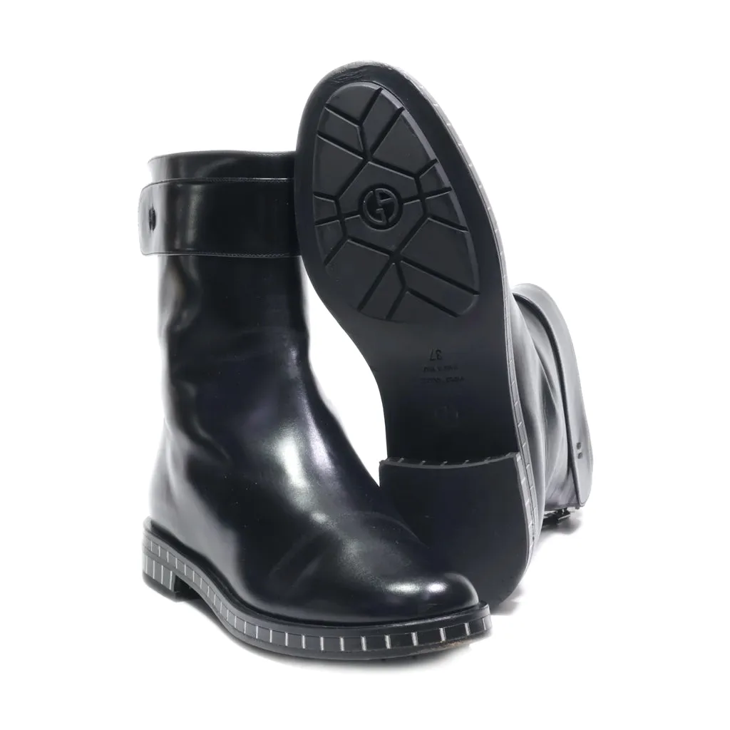 Giorgio Armani Ankle Boots Leather Black Colour For Women