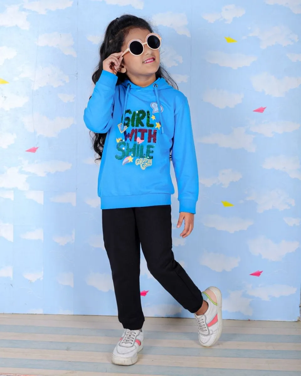 Girl With Smile Hooded Sweatshirt