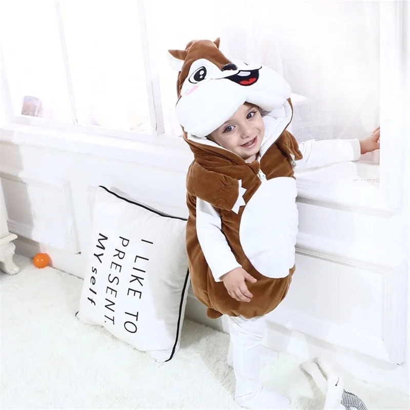 Girls And Boys Thicken 3D Hood Vest
