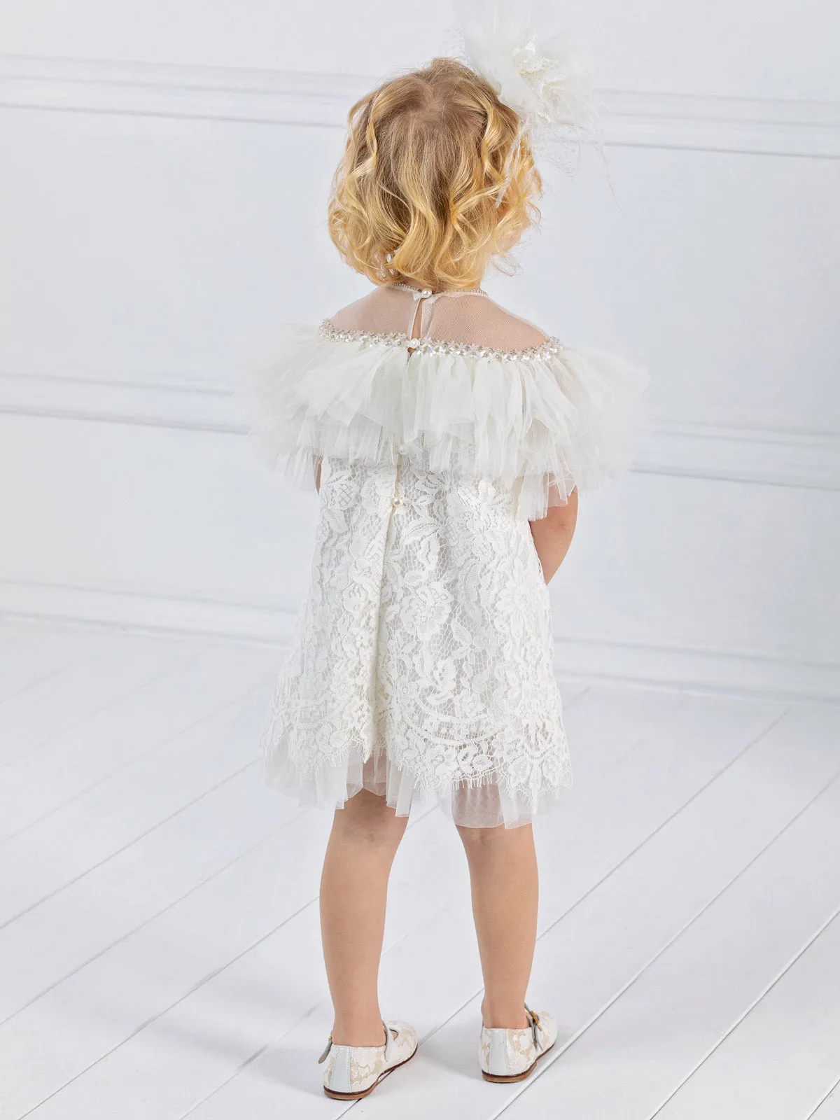 Girl's baptism lace dress - MIRABELLA