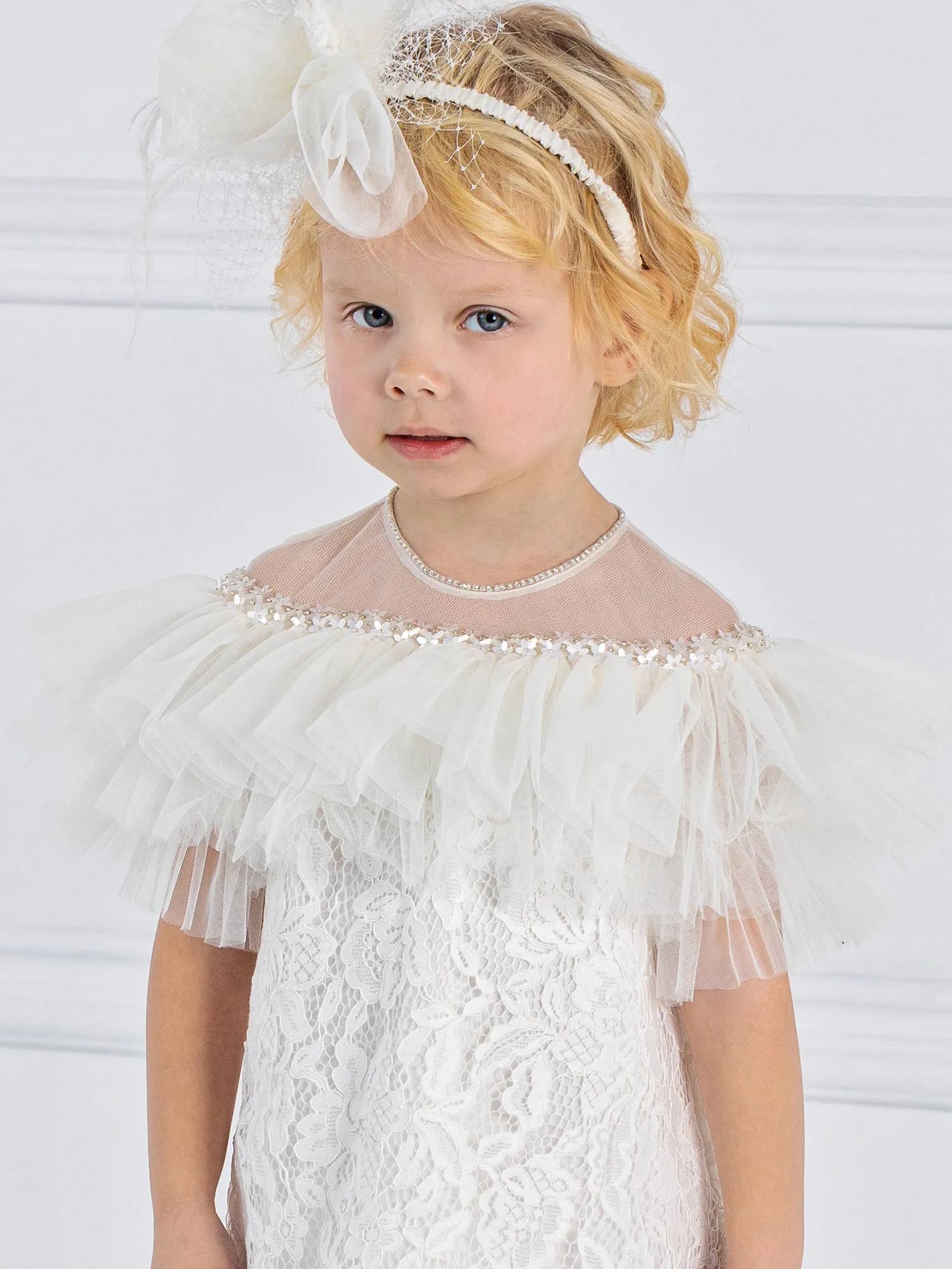 Girl's baptism lace dress - MIRABELLA
