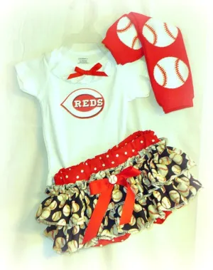 Girls Cincinnati Reds Game Day Baseball Outfit