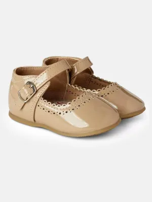 Girls Elegant Hard Soled Shoe Debbie - Camel / Tan