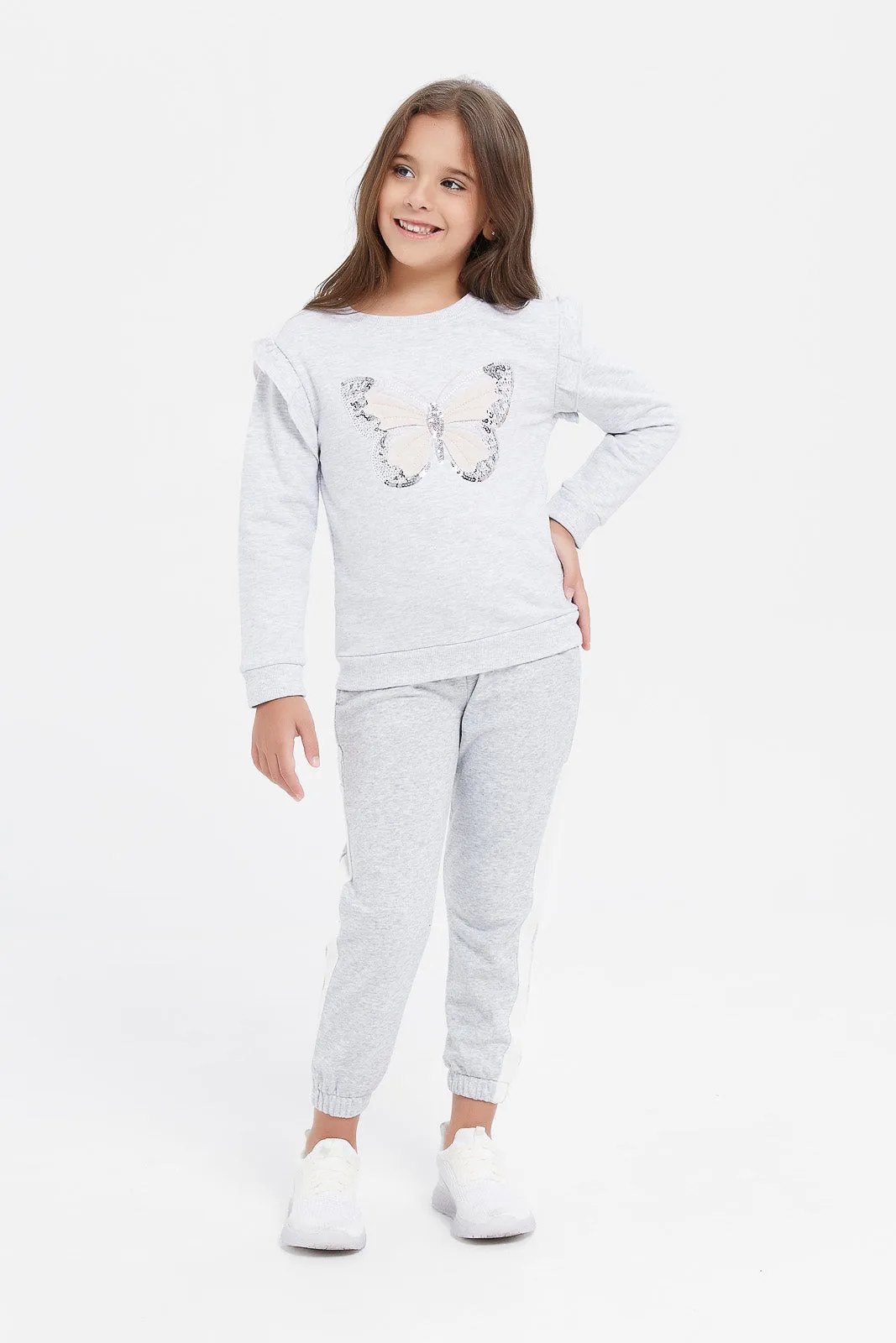 Girls Grey Active Pants