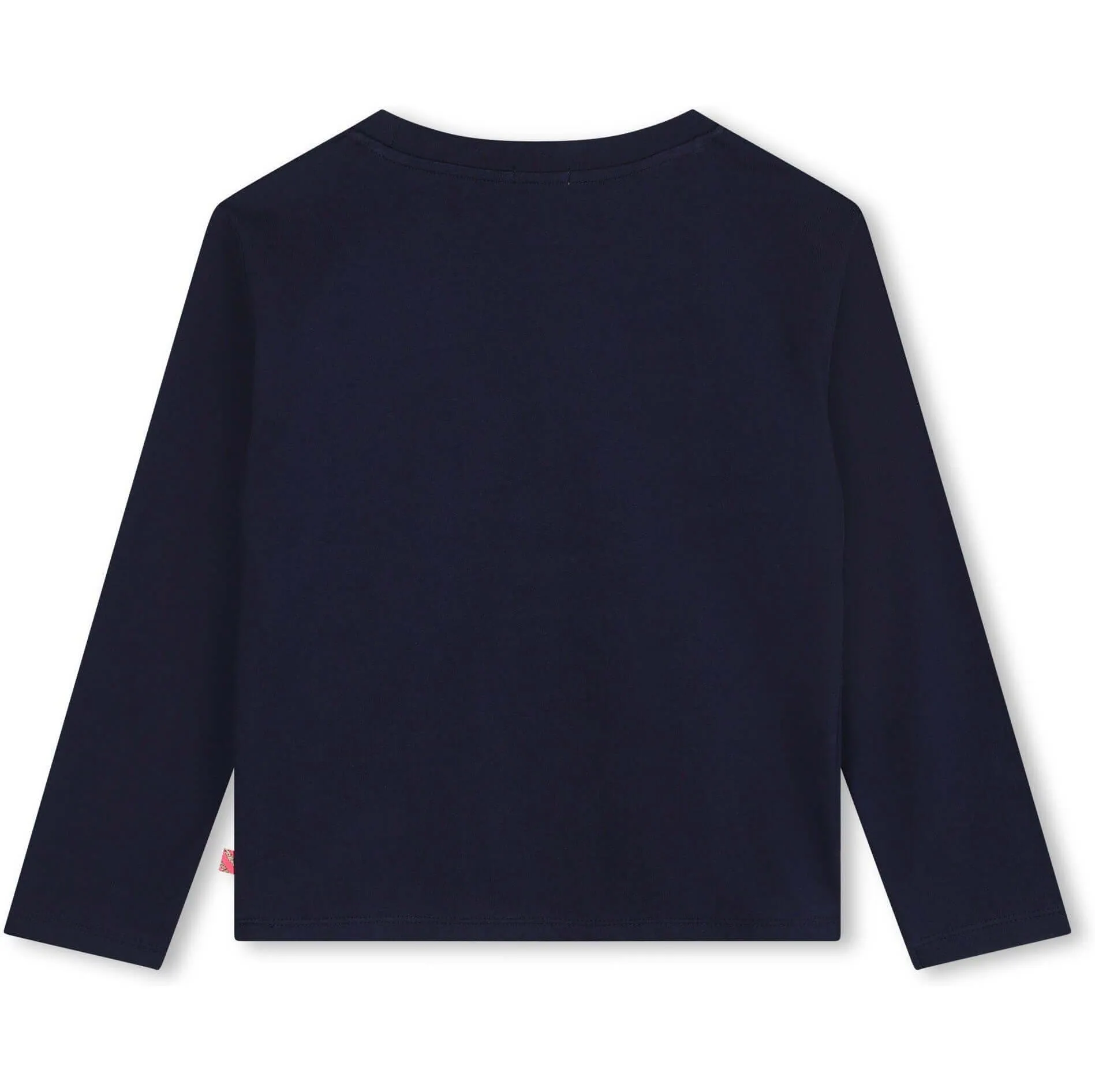 Girls Navy Sequin Heart T-shirt
