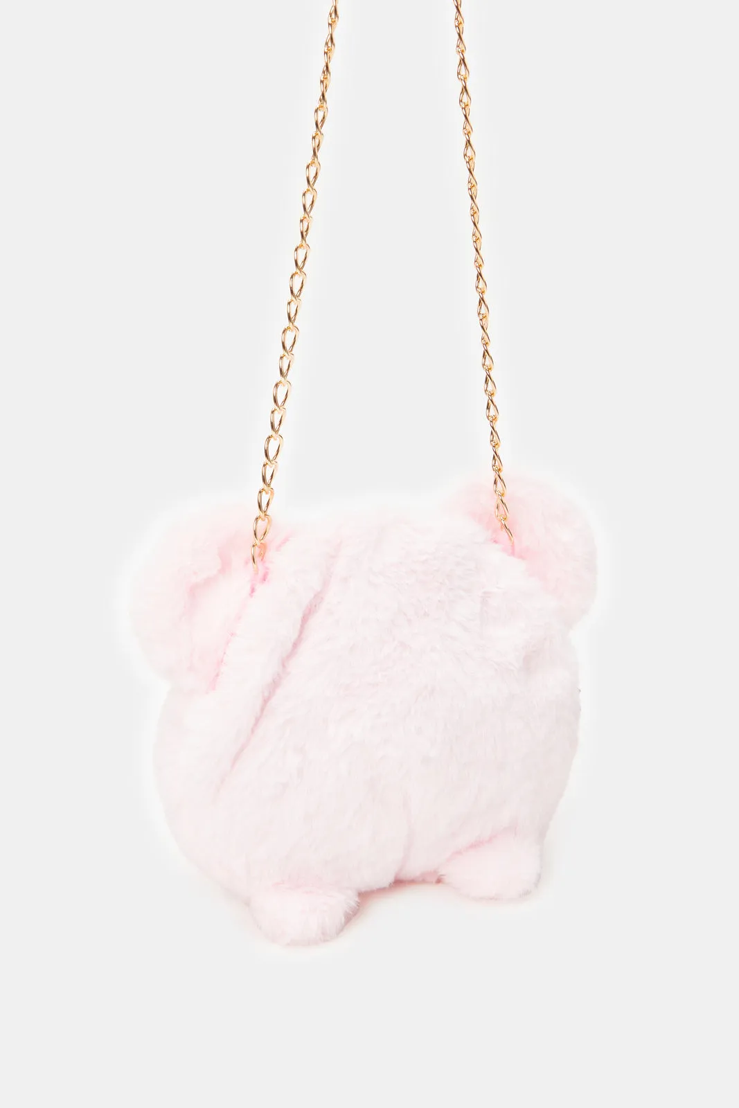 Girls Pink Faux Fur Cross Body Bag