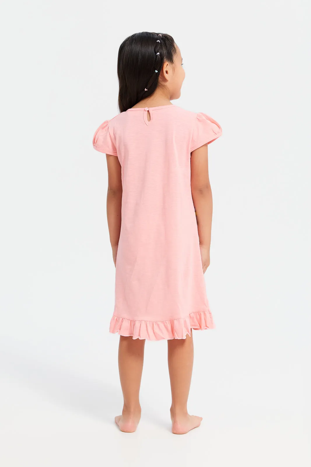 Girls Pink Unicorn  Print Night Dress