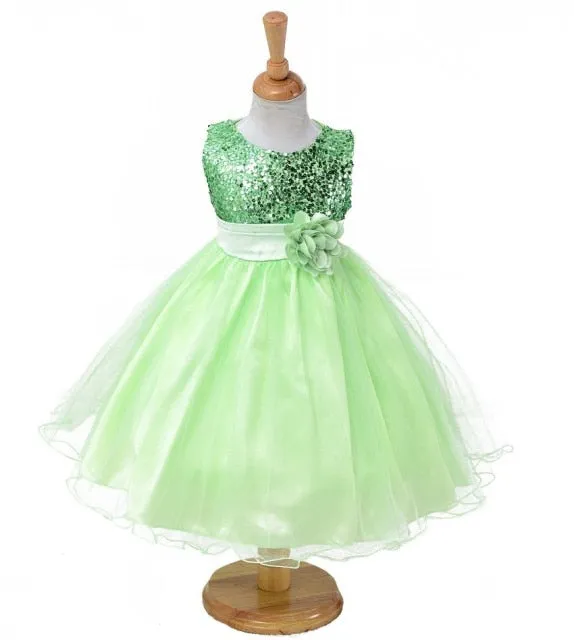 Girls Sequined Flower Princess Party Dress, Baby Girls