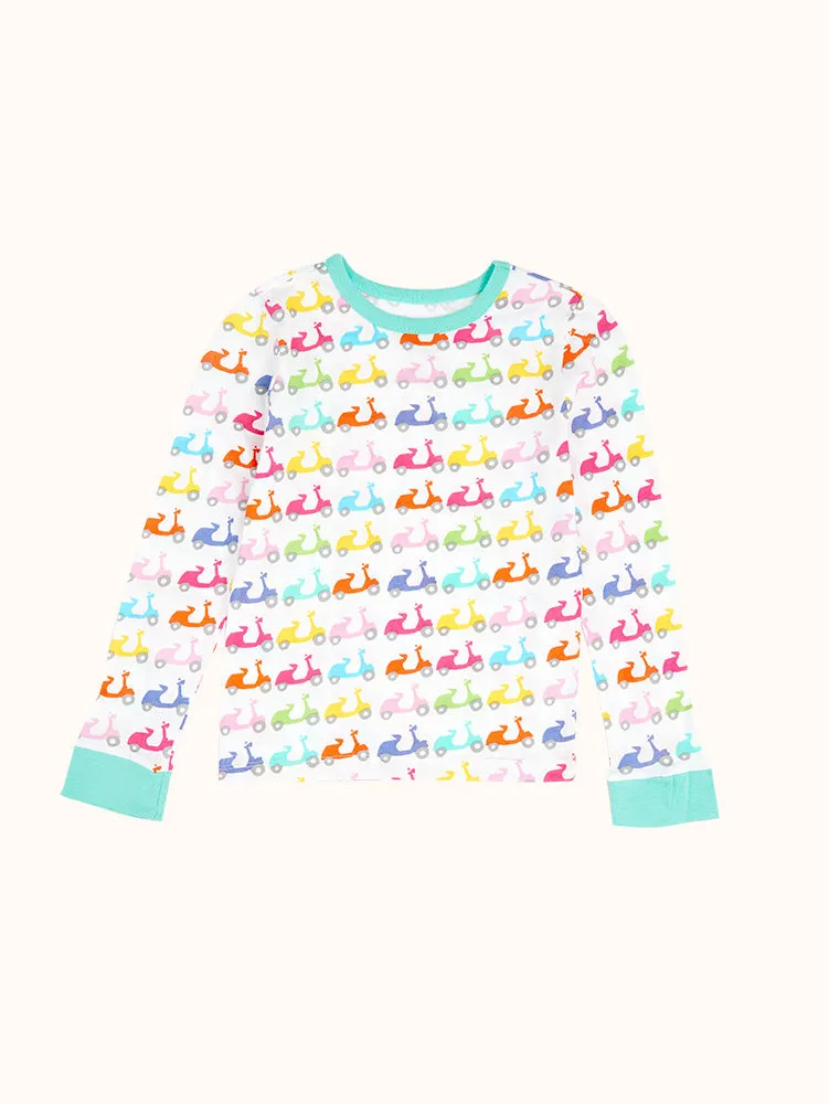 Girls' Vespas Long Sleeve Organic Cotton Pajama Set