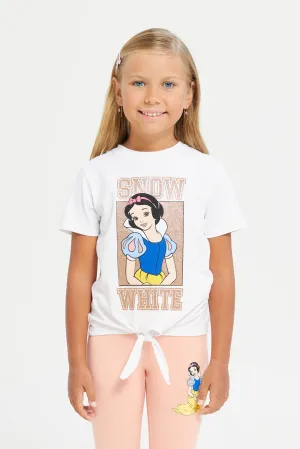 Girls White Snow White Graphic T-Shirt