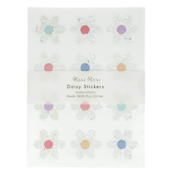 Glitter Daisy Stickers