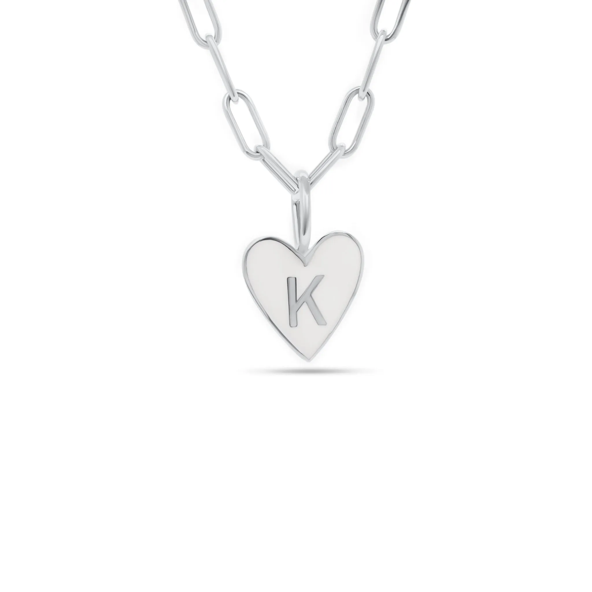 Gold & Enamel Heart Initial Pendant