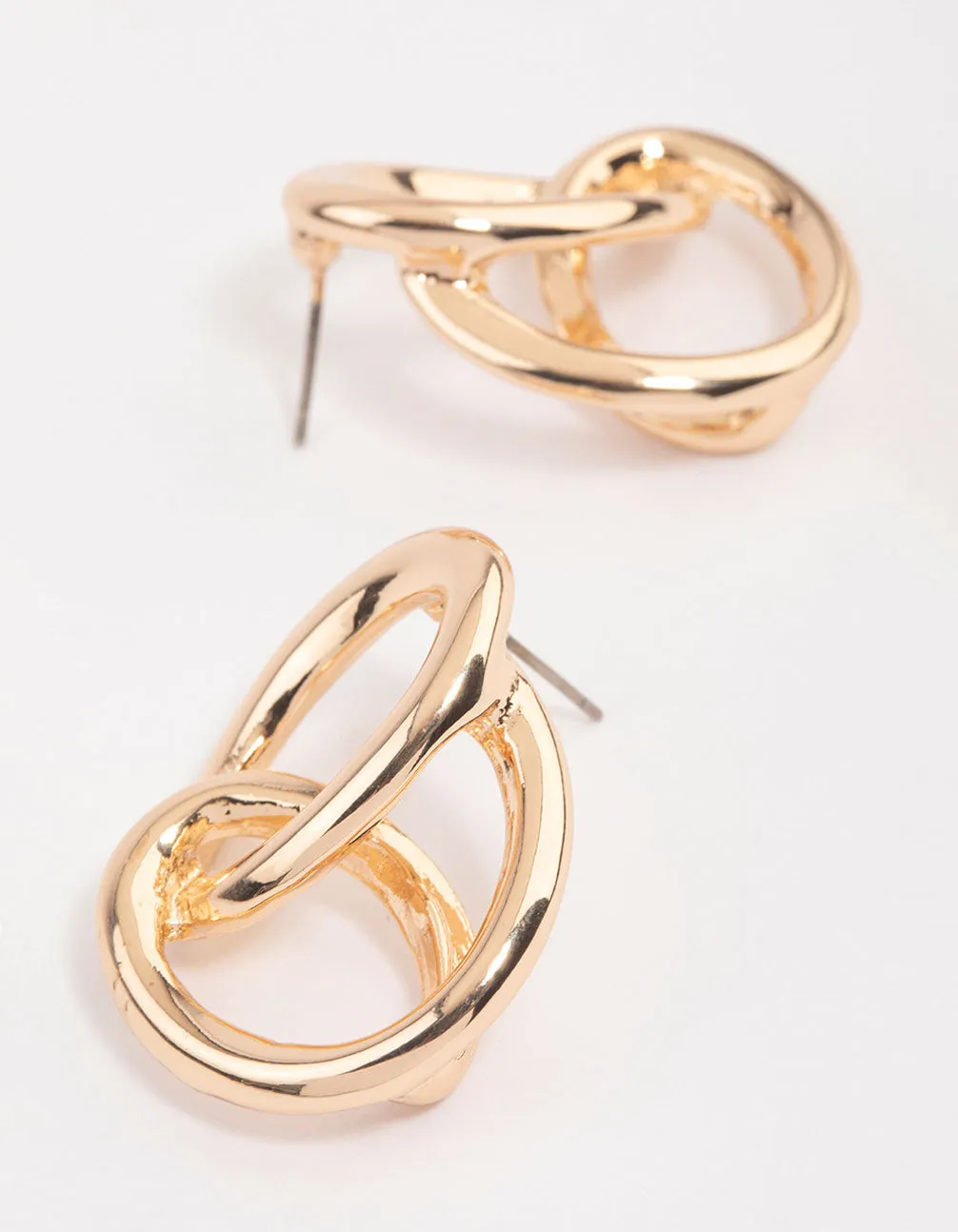 Gold Looped Knotted Drop Earrings