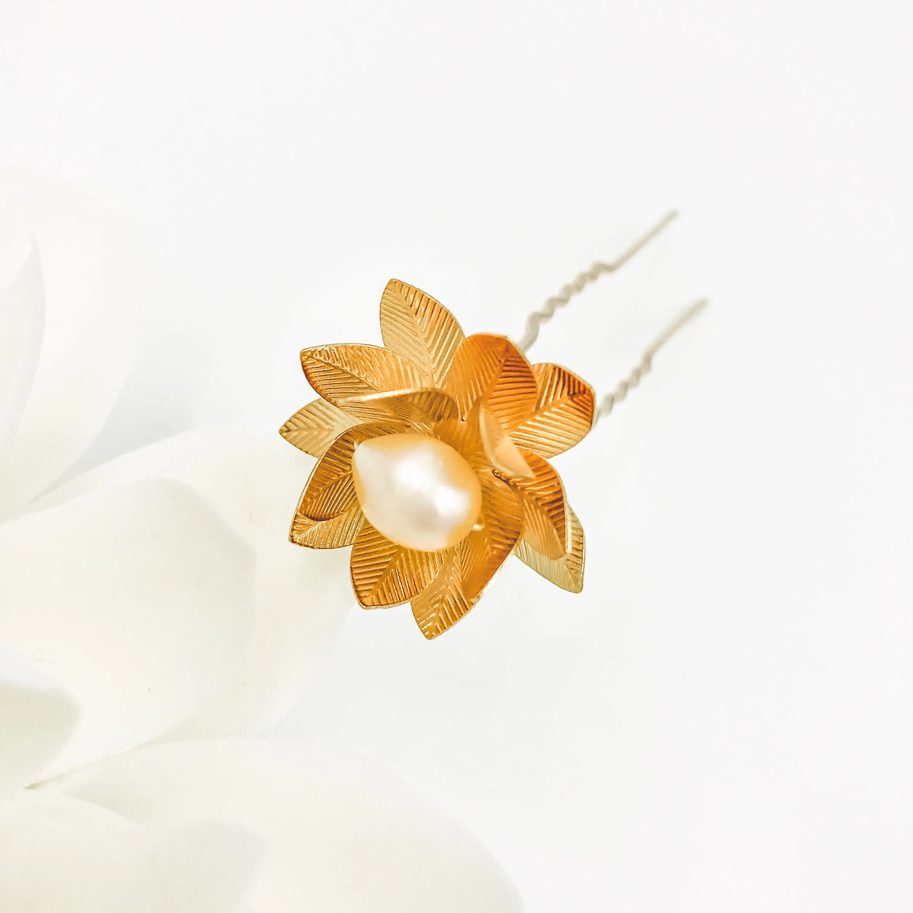 Gold Lotus Hair Pin