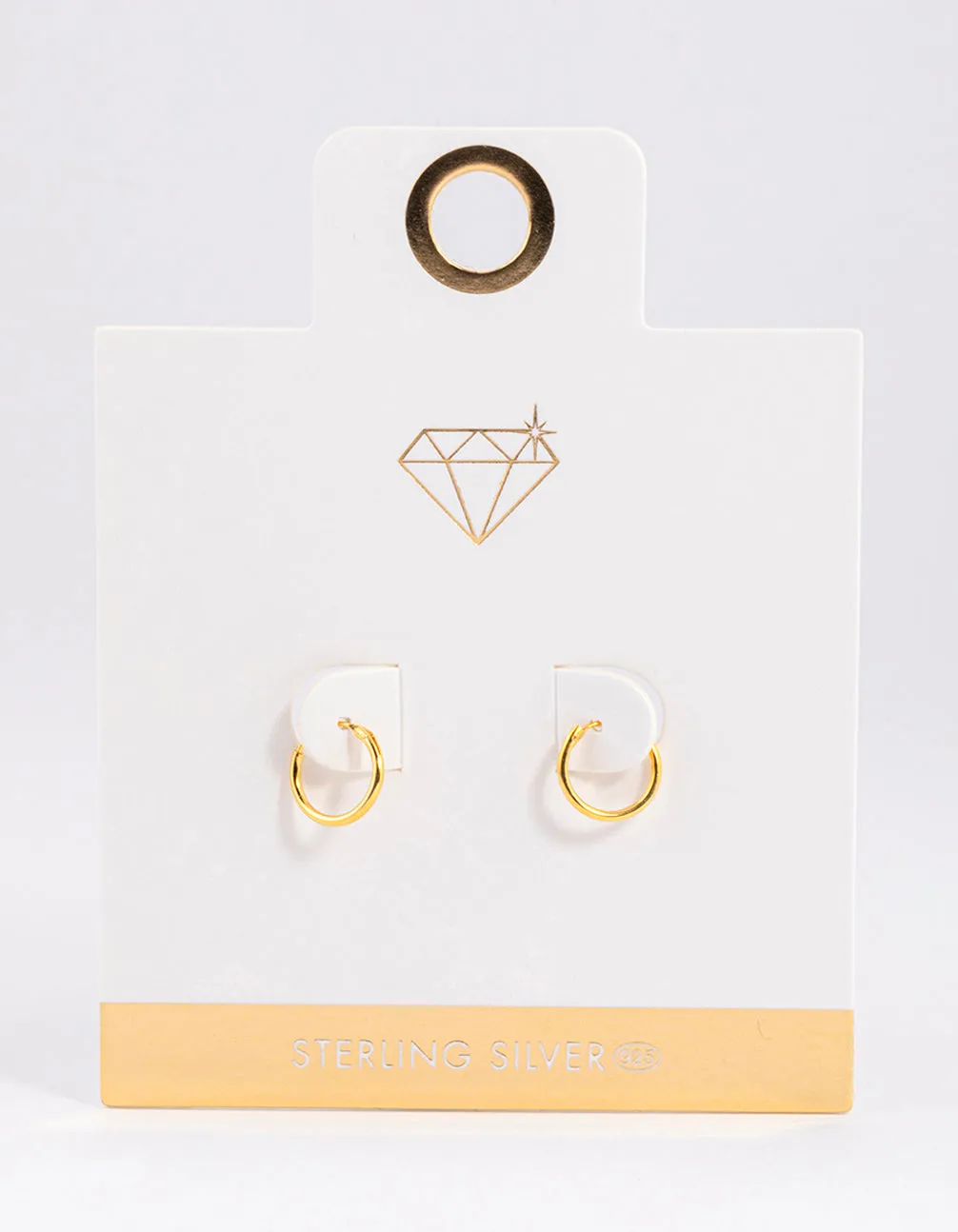 Gold Plated Sterling Silver Hoop Earrings 10mm