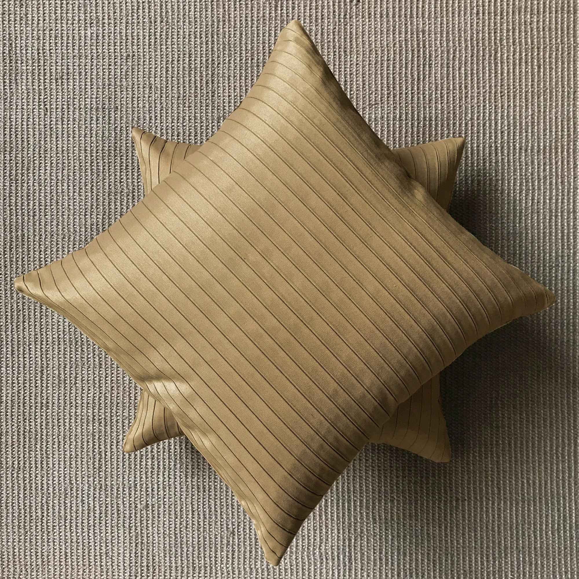 Gold Pleated Stripe Throw Pillow Cover 18x18