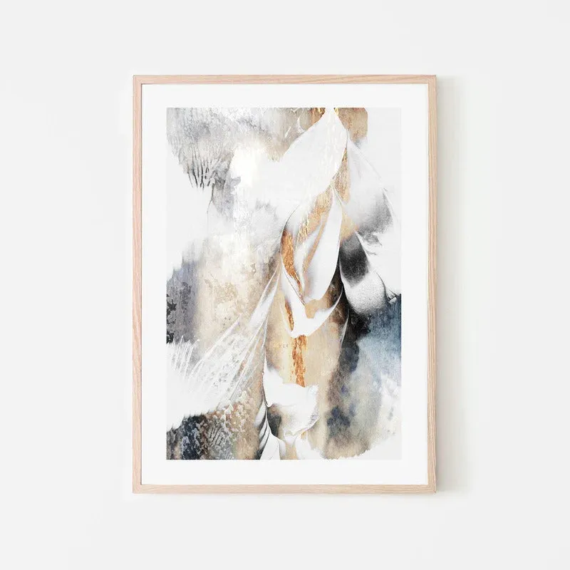 Golden Snow 70cm x 100cm Framed Poster - Natural Frame