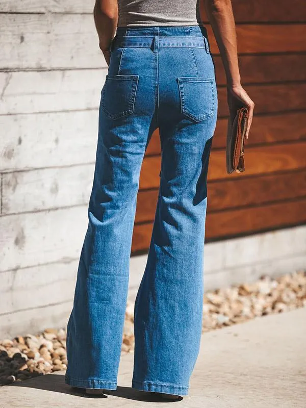 Gorgeous Blue Bell-bottoms Jean Pants Bottoms