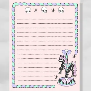 Goth Carousel Skull Notepad/ Day Planner