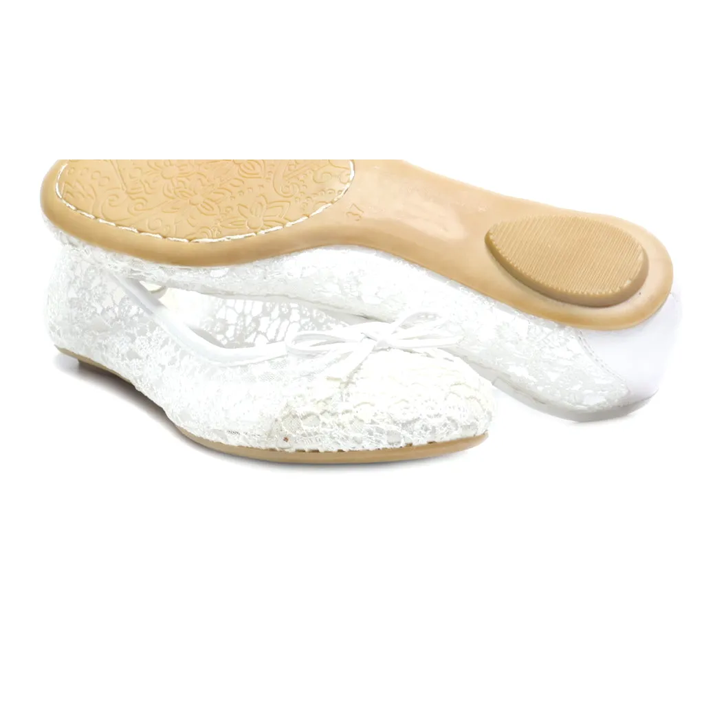 Graceland Ballerinas Leather White Colour For Women