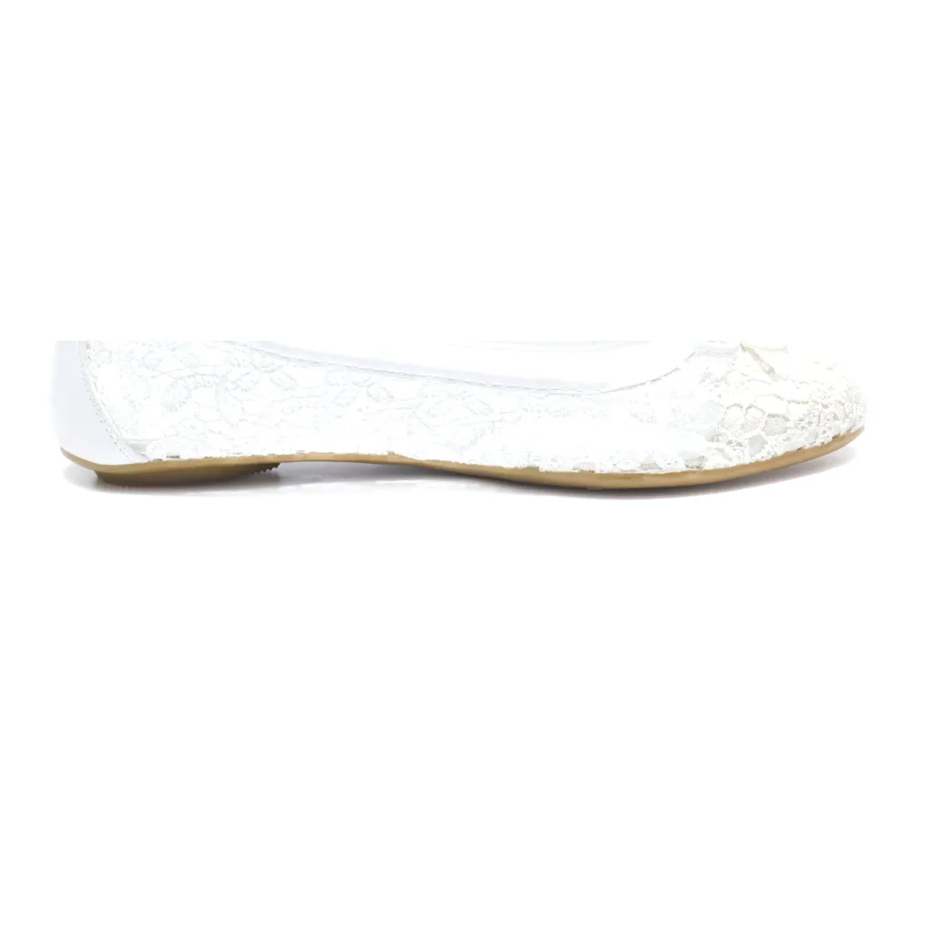 Graceland Ballerinas Leather White Colour For Women