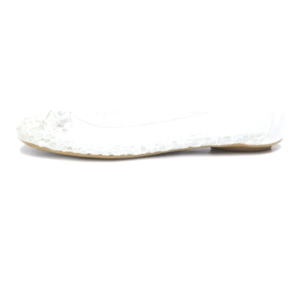 Graceland Ballerinas Leather White Colour For Women