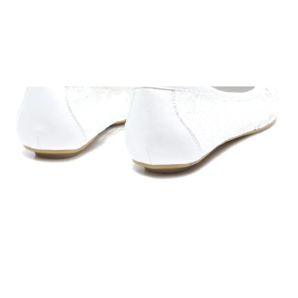Graceland Ballerinas Leather White Colour For Women