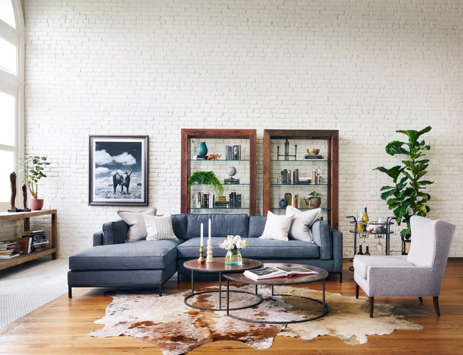 GRAMMERCY 2-PIECE LEFT CHAISE SECTIONAL, BENNETT CHARCOAL