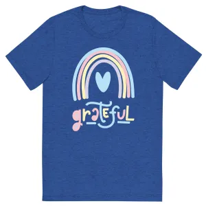 Grateful Rainbow - Short sleeve t-shirt, comfy, soft, fitted look