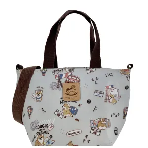 Gray Corgi Adventure Mini Travel Tote