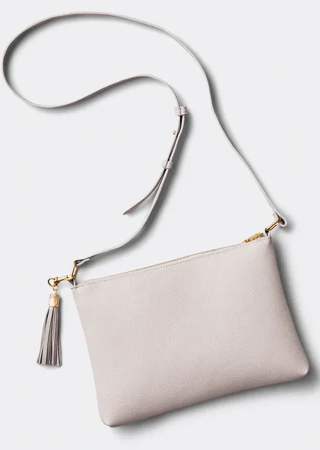 Gray Leather Crossbody Bag - FINAL SALE