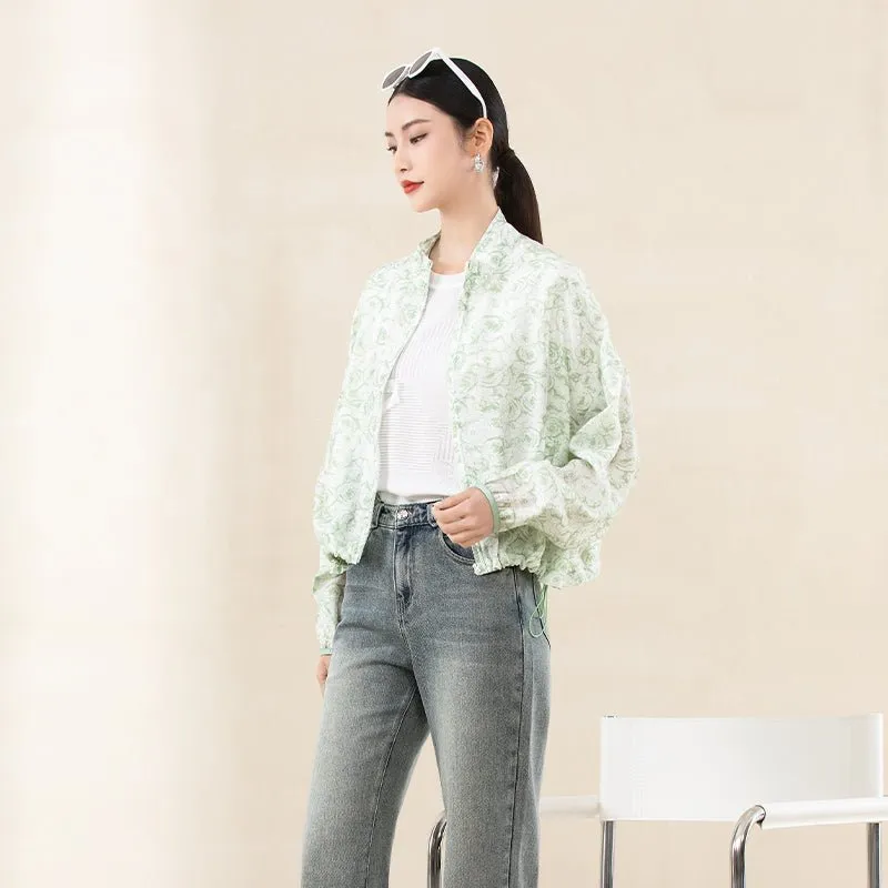 Green Lightweight Printed Coats