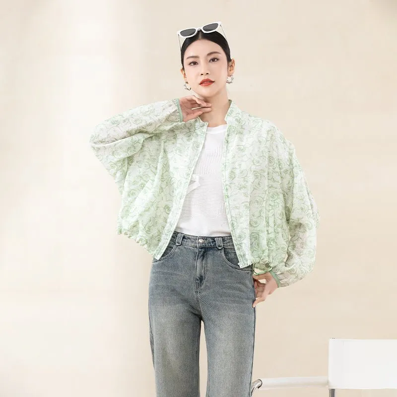 Green Lightweight Printed Coats