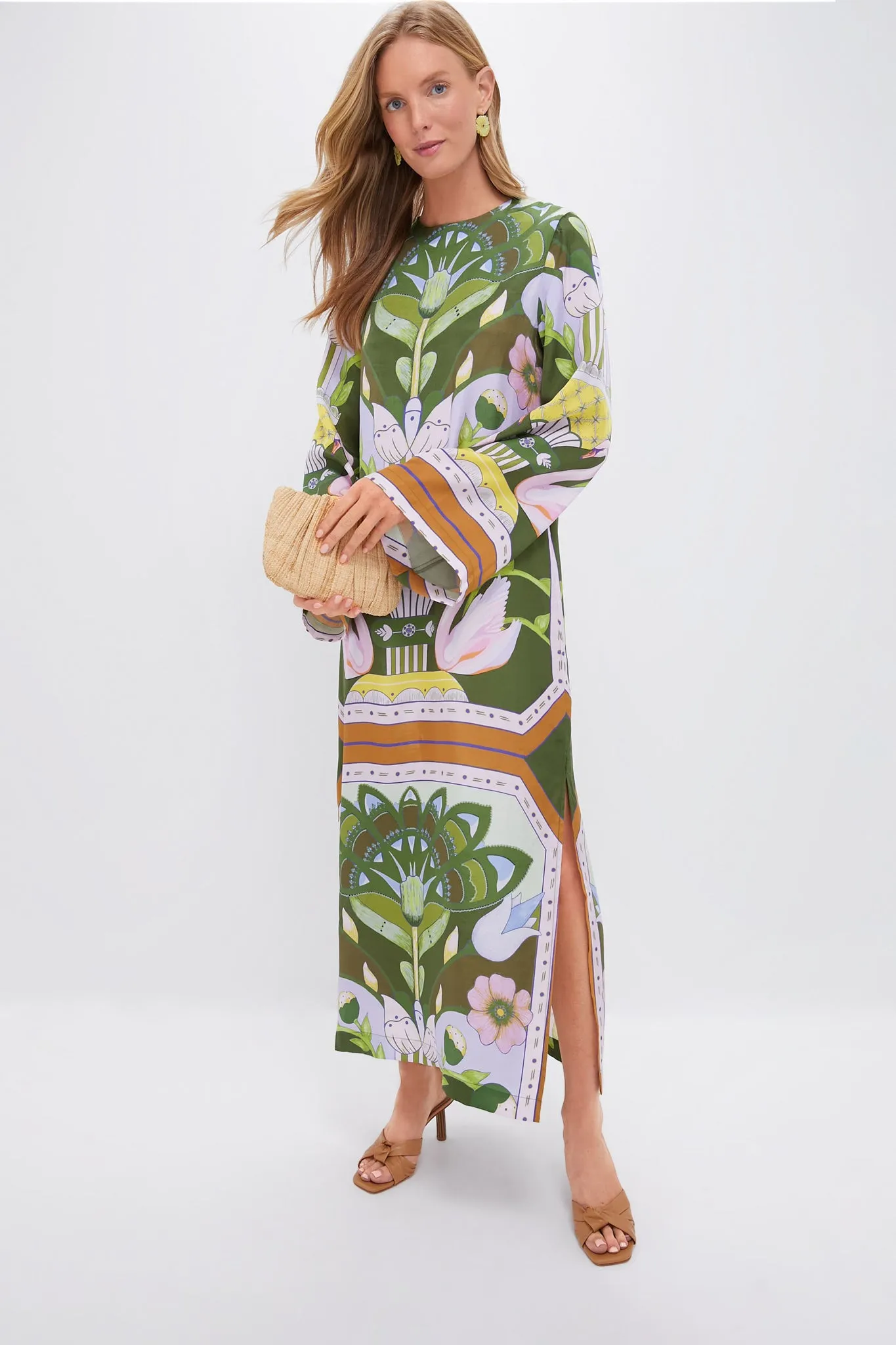 Green Multicolor Print Lilian Dress