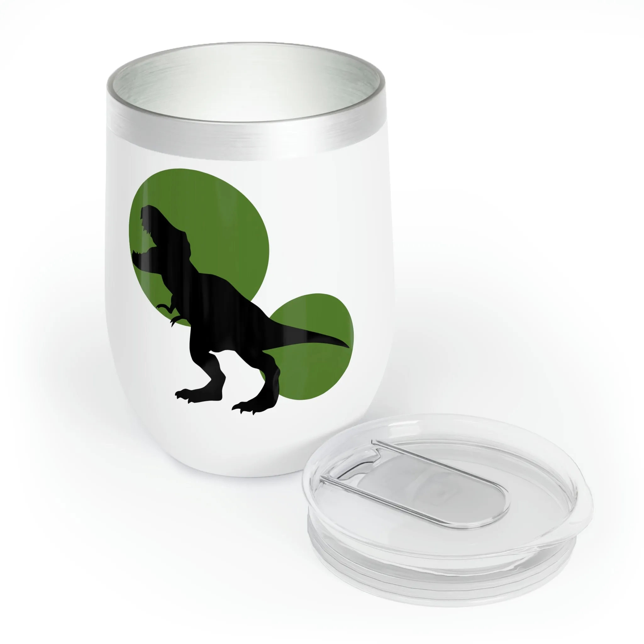 Green Tyrannosaurus Rex Chill Wine Tumbler